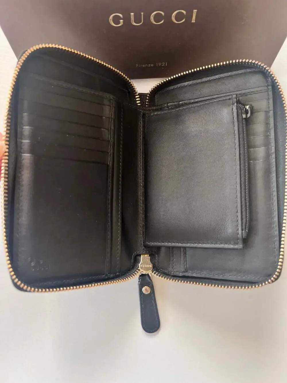 Gucci Black Micro Guccissima Leather Zip Around Wallet - Picture 7 of 13